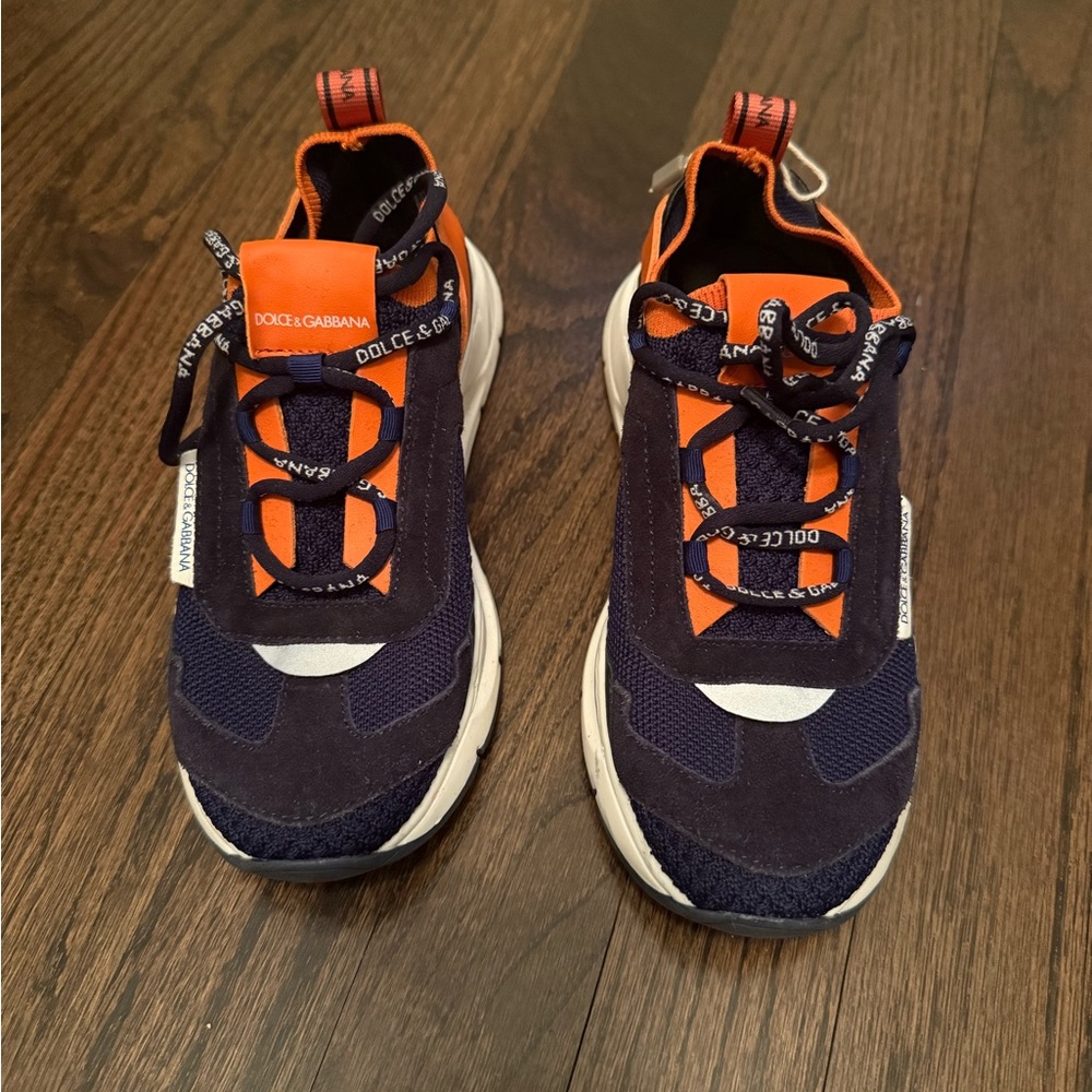Dolce & Gabbana Kids Blue and Orange Sneakers